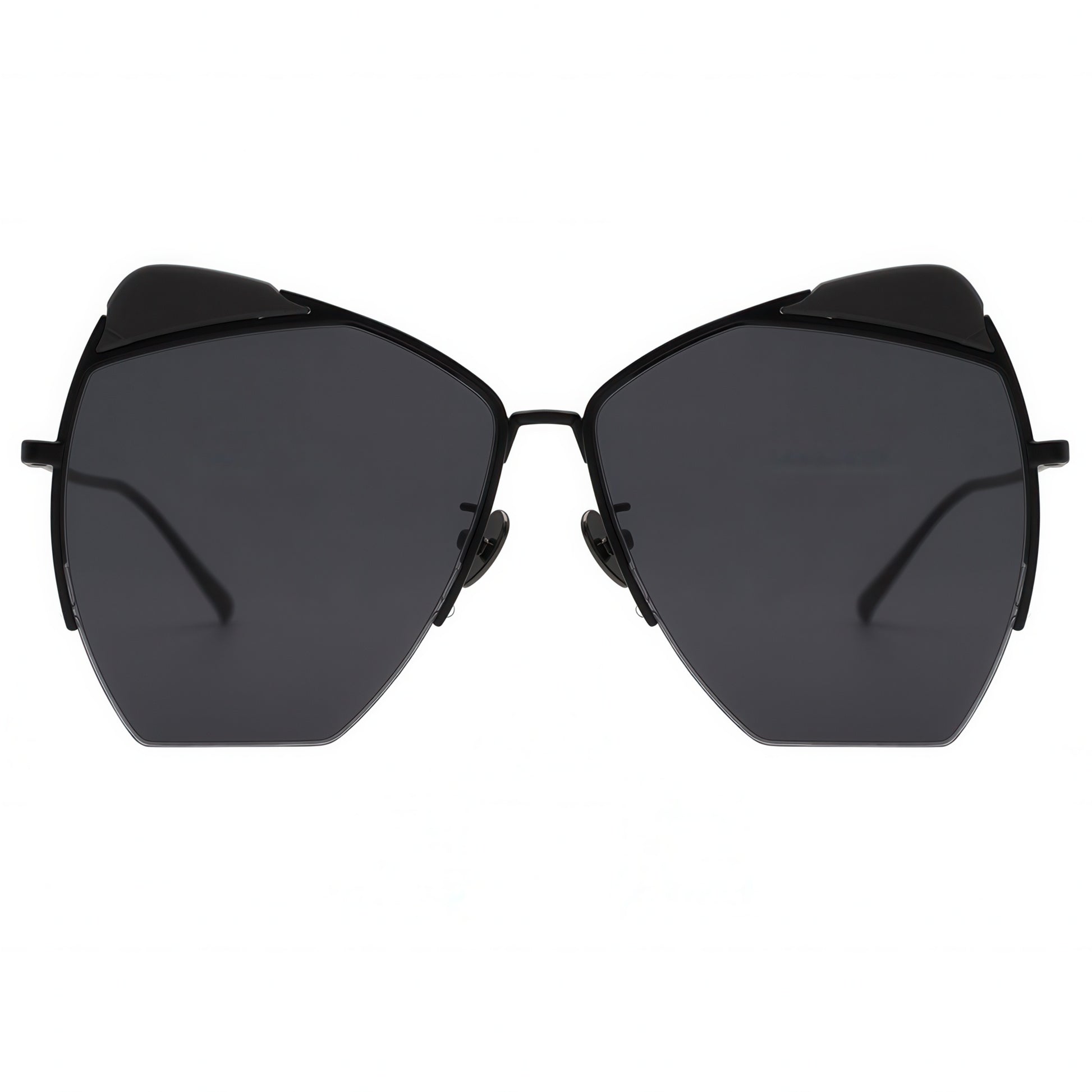 Black cat-eye sunglasses on a white background