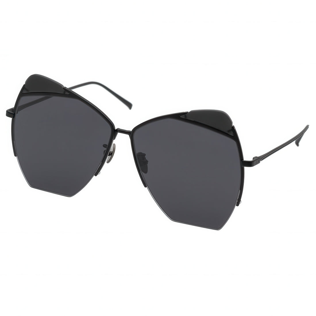 Black cat-eye sunglasses on a white background