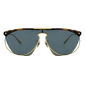 Sunglasses with gold frame and tortoiseshell accents on a white background