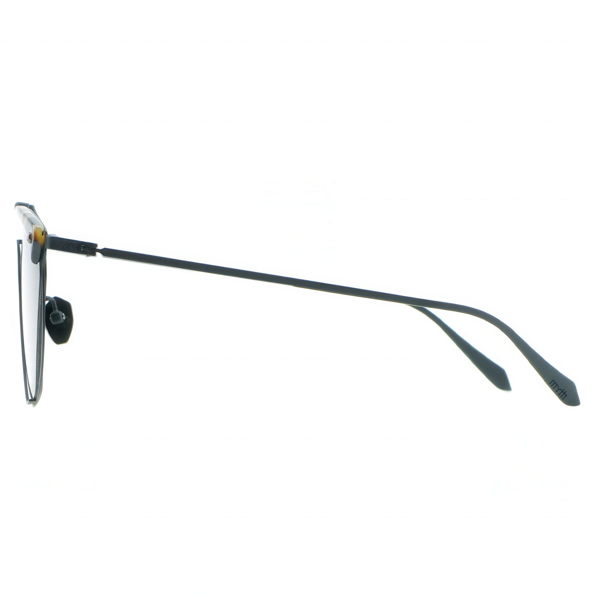 Sunglasses with black frame lenses on a white background