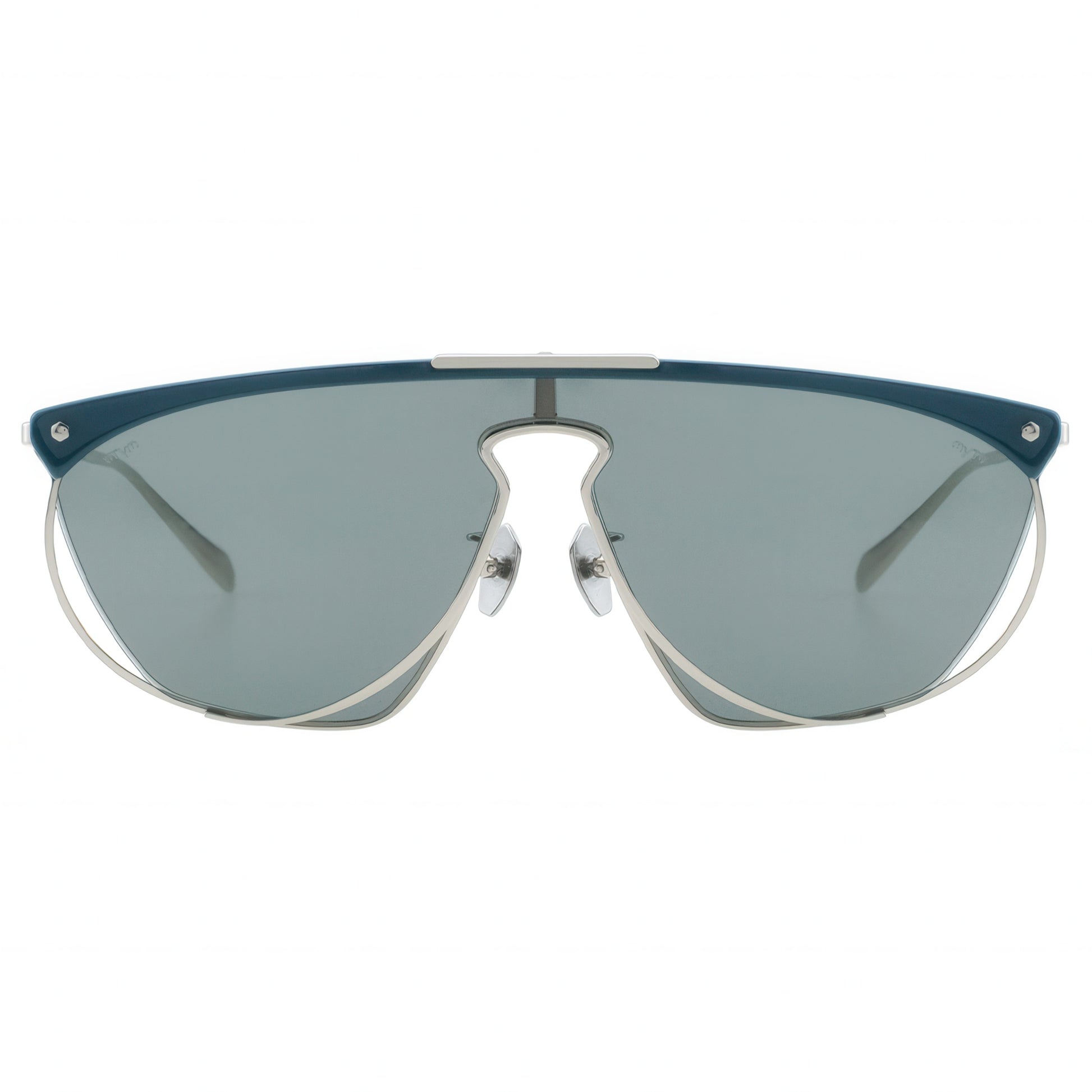 Sunglasses with blue frame on a white background