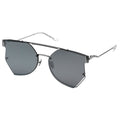MYTH GREECE GLEAM geometric silver metallic sunglasses double bridge thin silver metal frame sunglasses in avant-garde sleek look mens and womens; male and female
