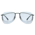 MYTH GREECE DARKO aviator light tinted blue sunglasses futuristic two  lens avant-garde fashion thin silver metal frame novelty mens and womens