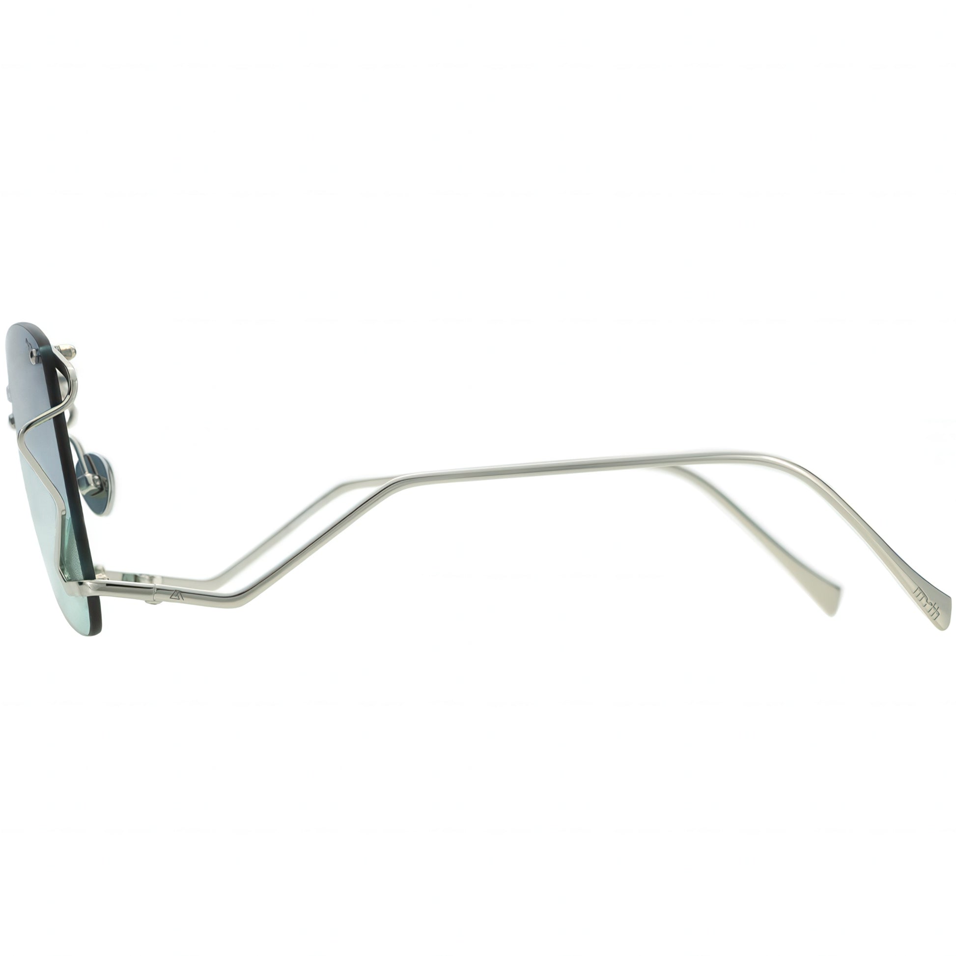 Silver sunglasses on a white background