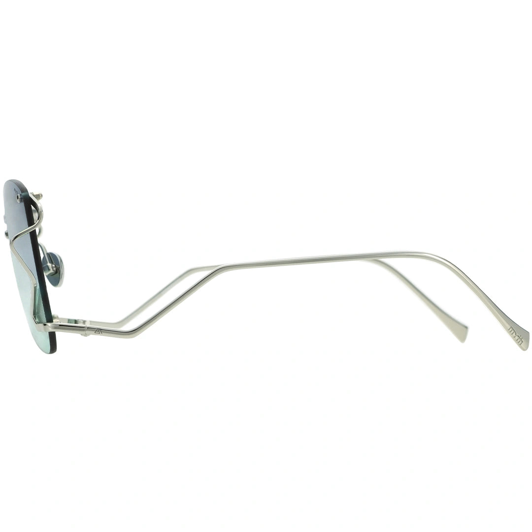 MYTH GREECE MEMENTO blue rim less sunglasses silver metal curved frame aviators womens ladis sunglasses elegant vintage 