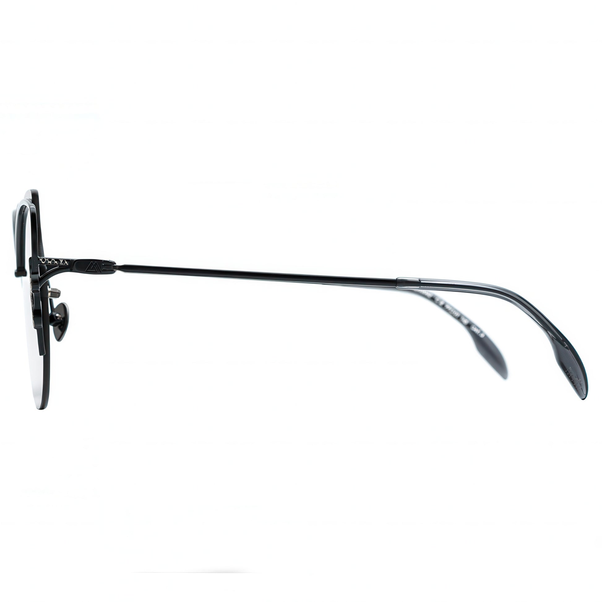 Black eyeglasses on a white background