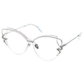 MYTH Greece retro cat eye sunglasses. Womens laides transparent retro 70s butterfly shape sunglasses with snake shape rim decoration. thin  silver metal frame, elegant vibe 