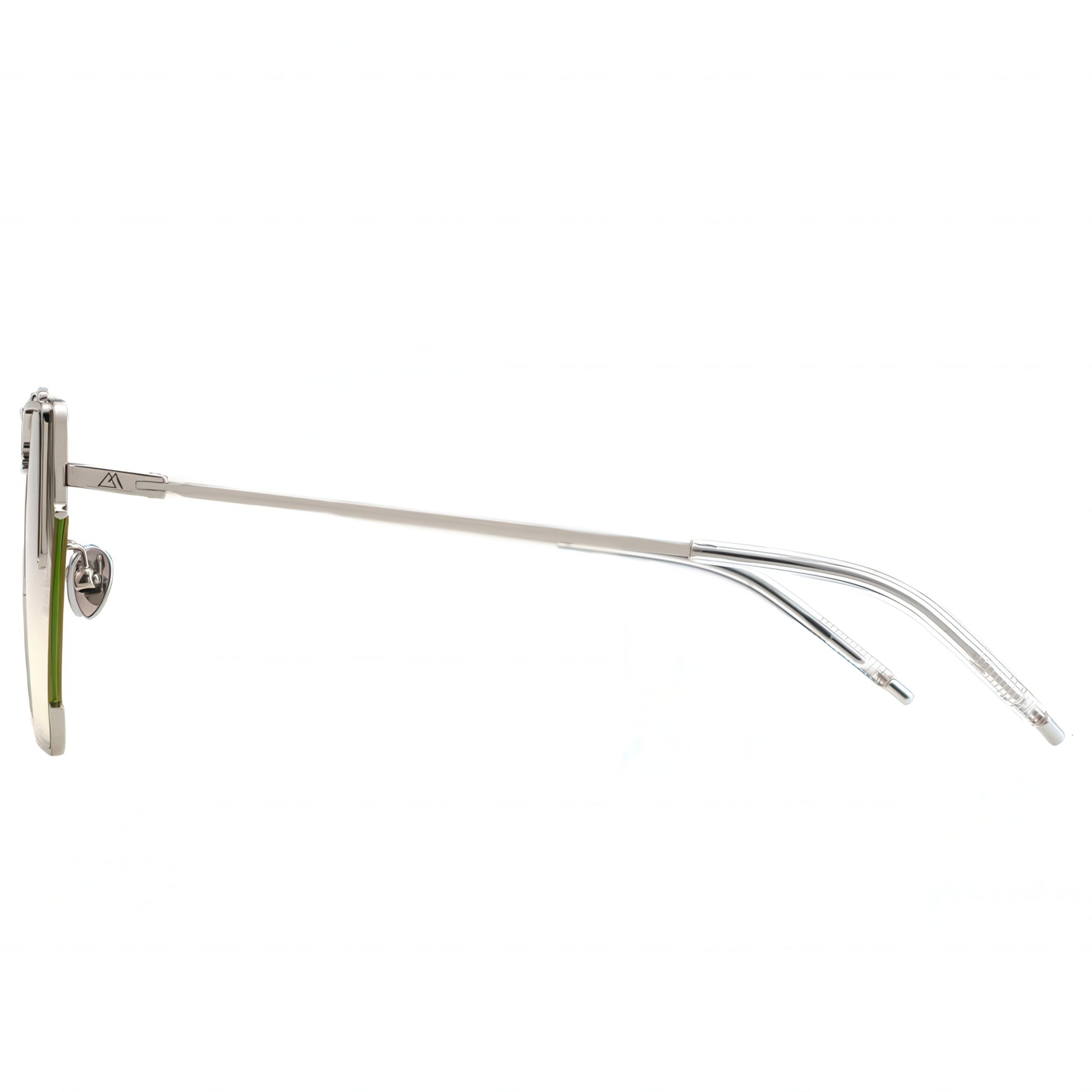 Silver sunglasses on a white background