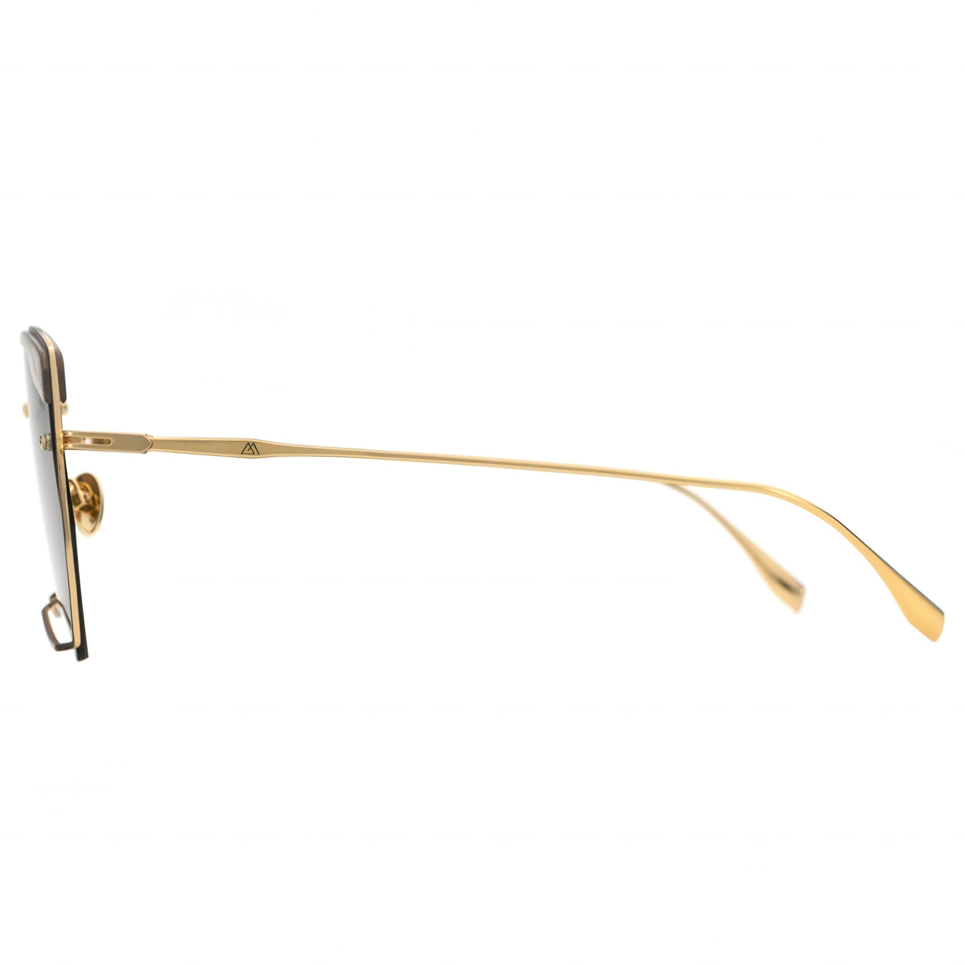 Gold-framed sunglasses on a white background