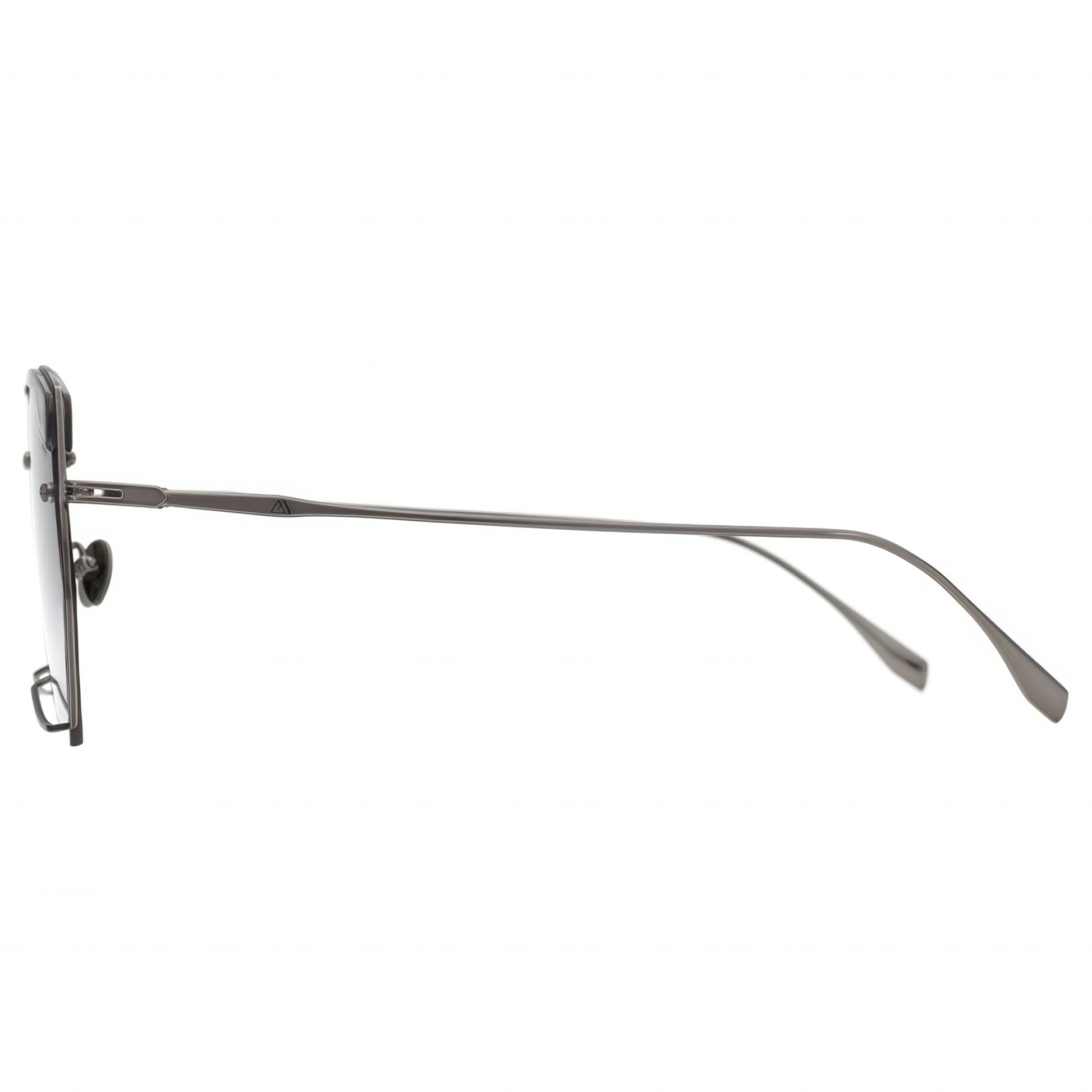 Sunglasses with a metallic frame on a white background