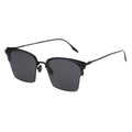 Facade browline metal sunglasses thin frame metal sunglasses with black metal frame