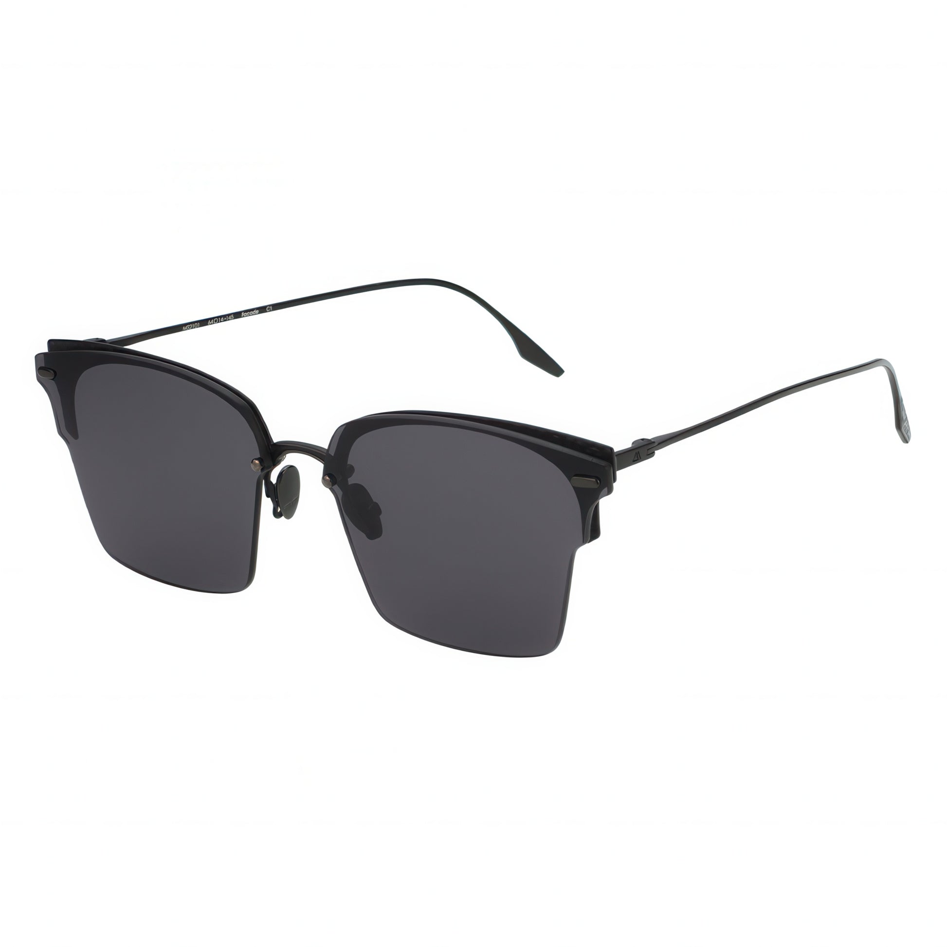Black sunglasses with a white background
