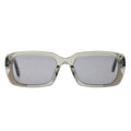 Rectangle sunglasses with transparent frame and light gray lenses 