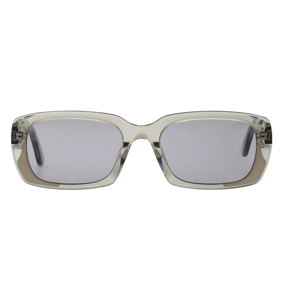 Sunglasses with transparent frame and silver lenses 