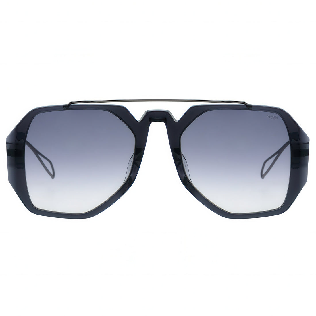 Black aviator sunglasses with gradient lenses 