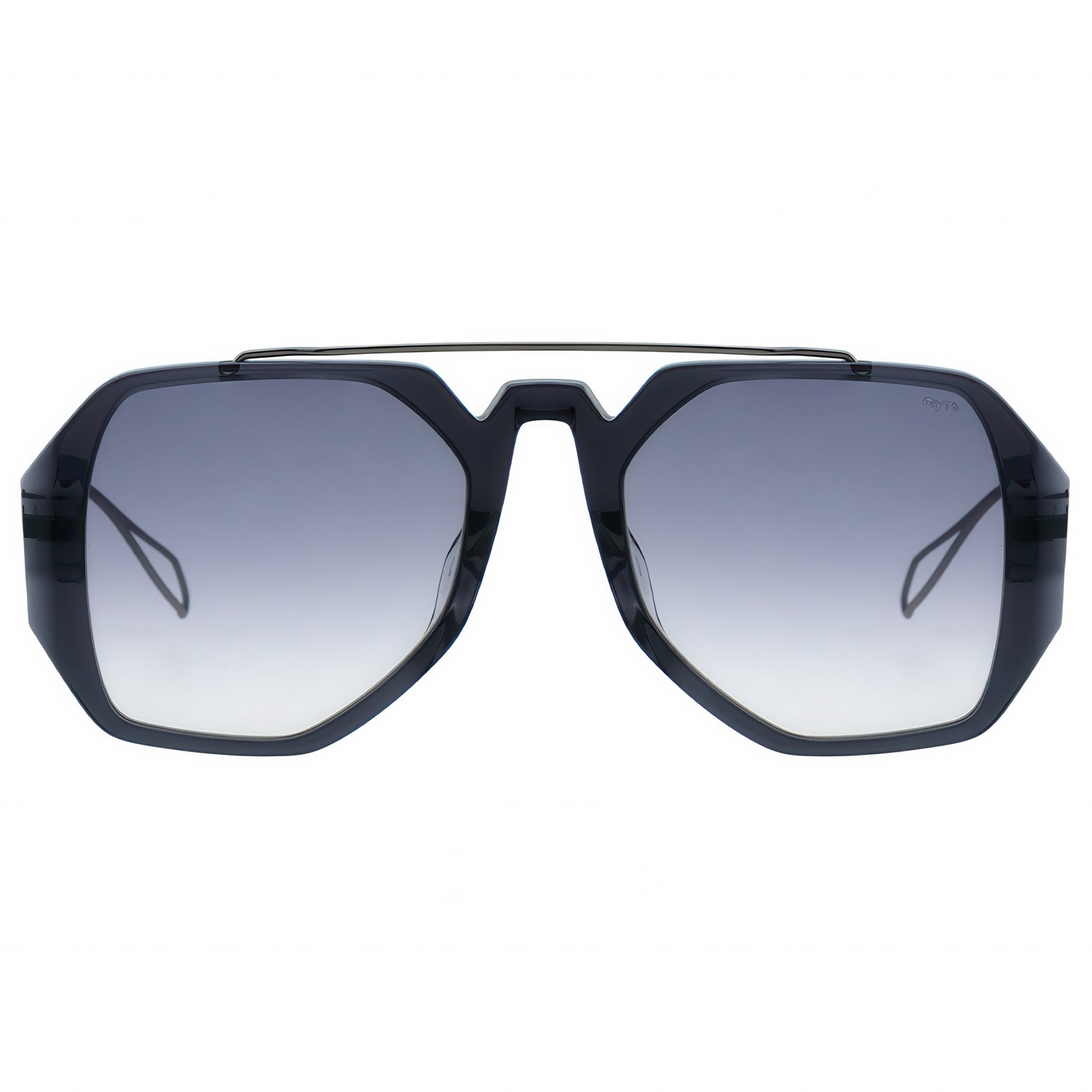 Black aviator sunglasses with gradient lenses 
