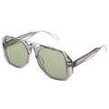 Aviator sunglasses with green lenses and silver frame 