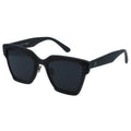 square all-black sunglasses, thick-frame acetate sunglasses oversiezed black sunglasses with adjustable nose pad
