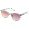Frosted white cat-eye sunglasses with pink gradient lenses