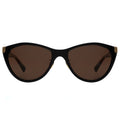 Black cat-eye sunglasses with brown lenses 