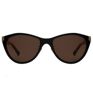 Black cat-eye sunglasses with brown lenses 