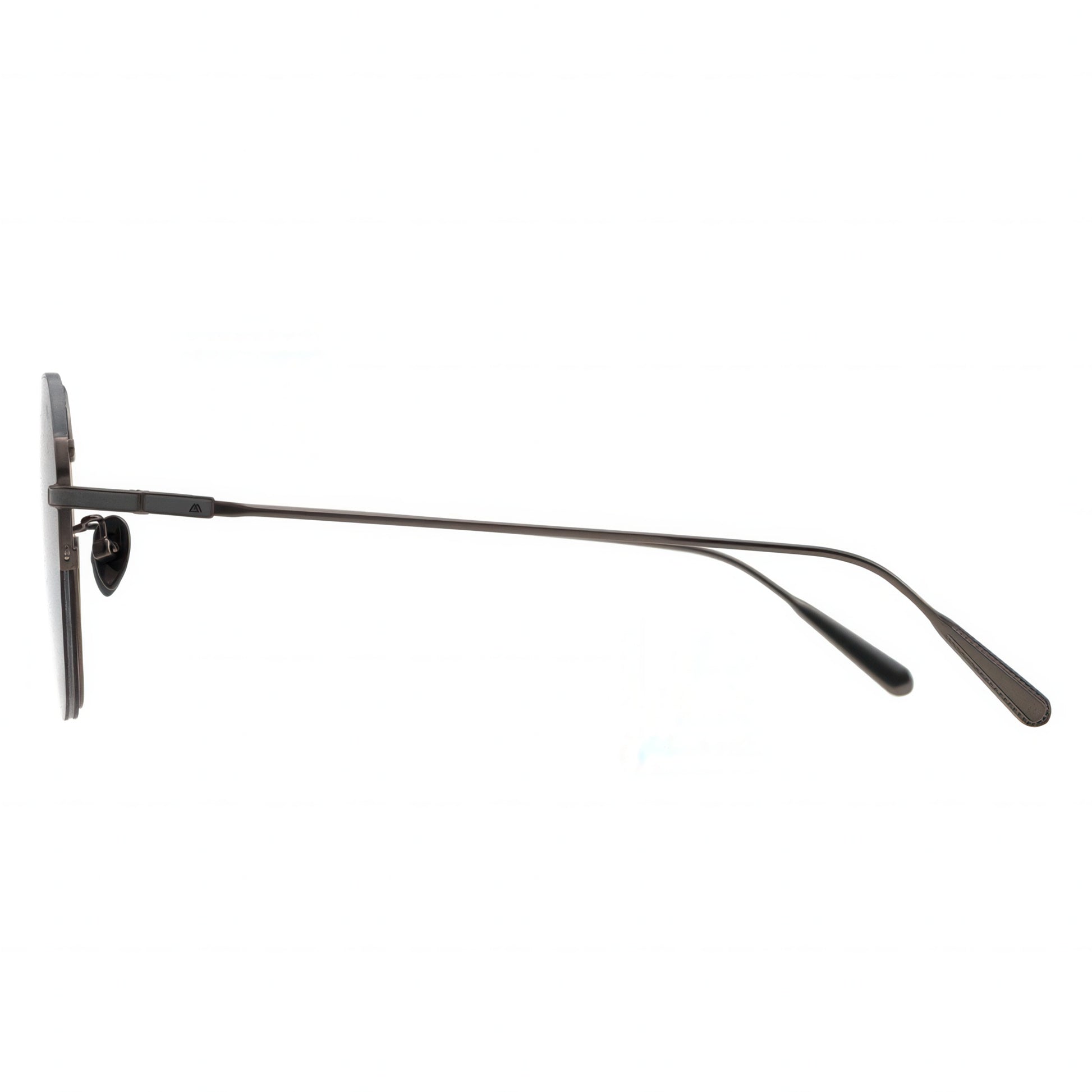 Sunglasses with a metallic frame on a white background