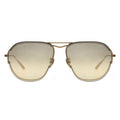 Gold aviator sunglasses with gradient lenses on a white background