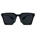 Black sunglasses with dark lenses on a white background