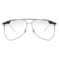 Aviator-style eyeglasses with clear lenses on a white background