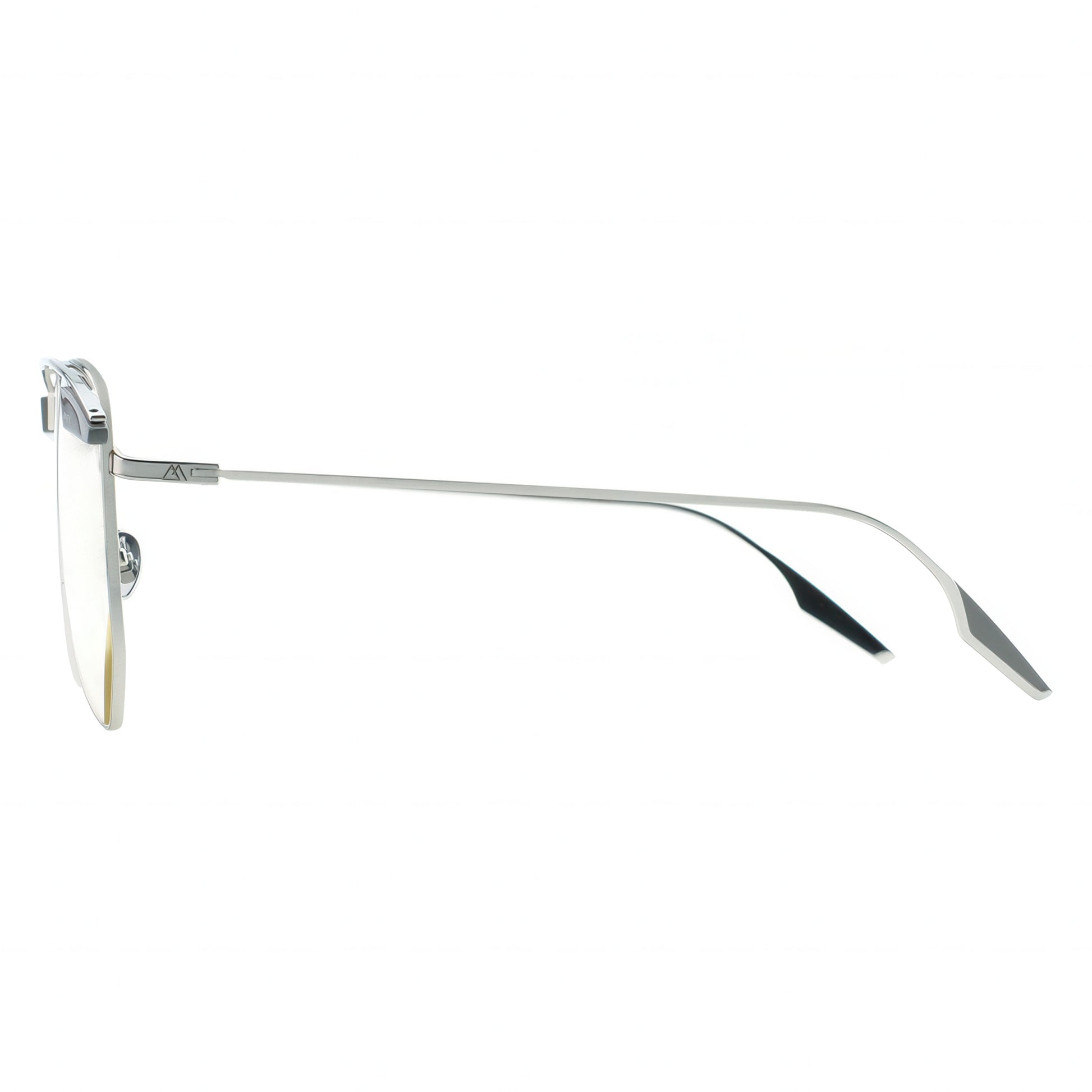 Silver sunglasses on a white background