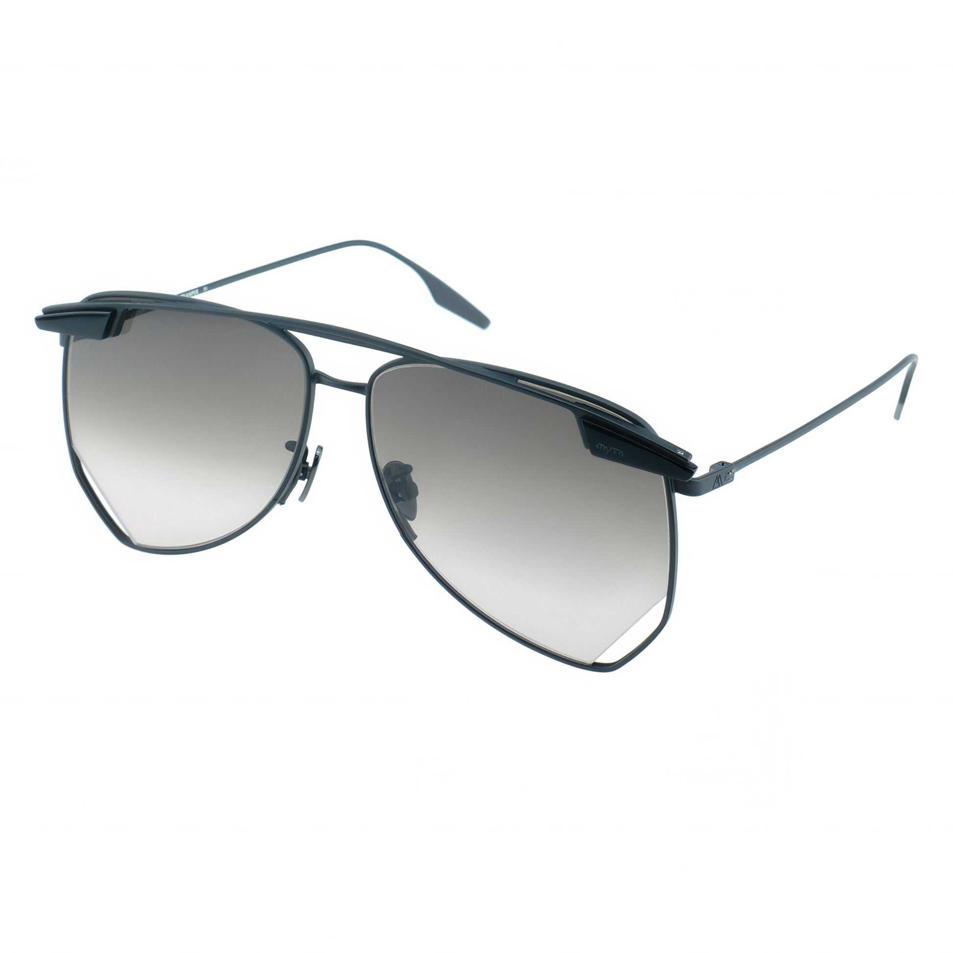 Aviator sunglasses with gradient lenses on a white background