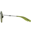 Sunglasses with green arms on a white background