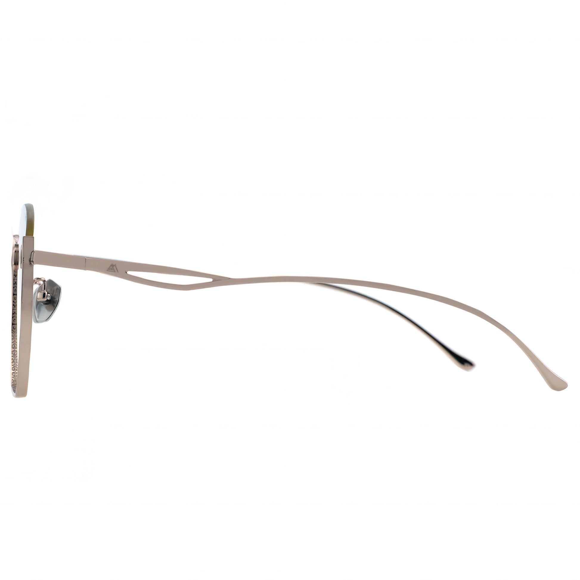 Silver sunglasses on a white background