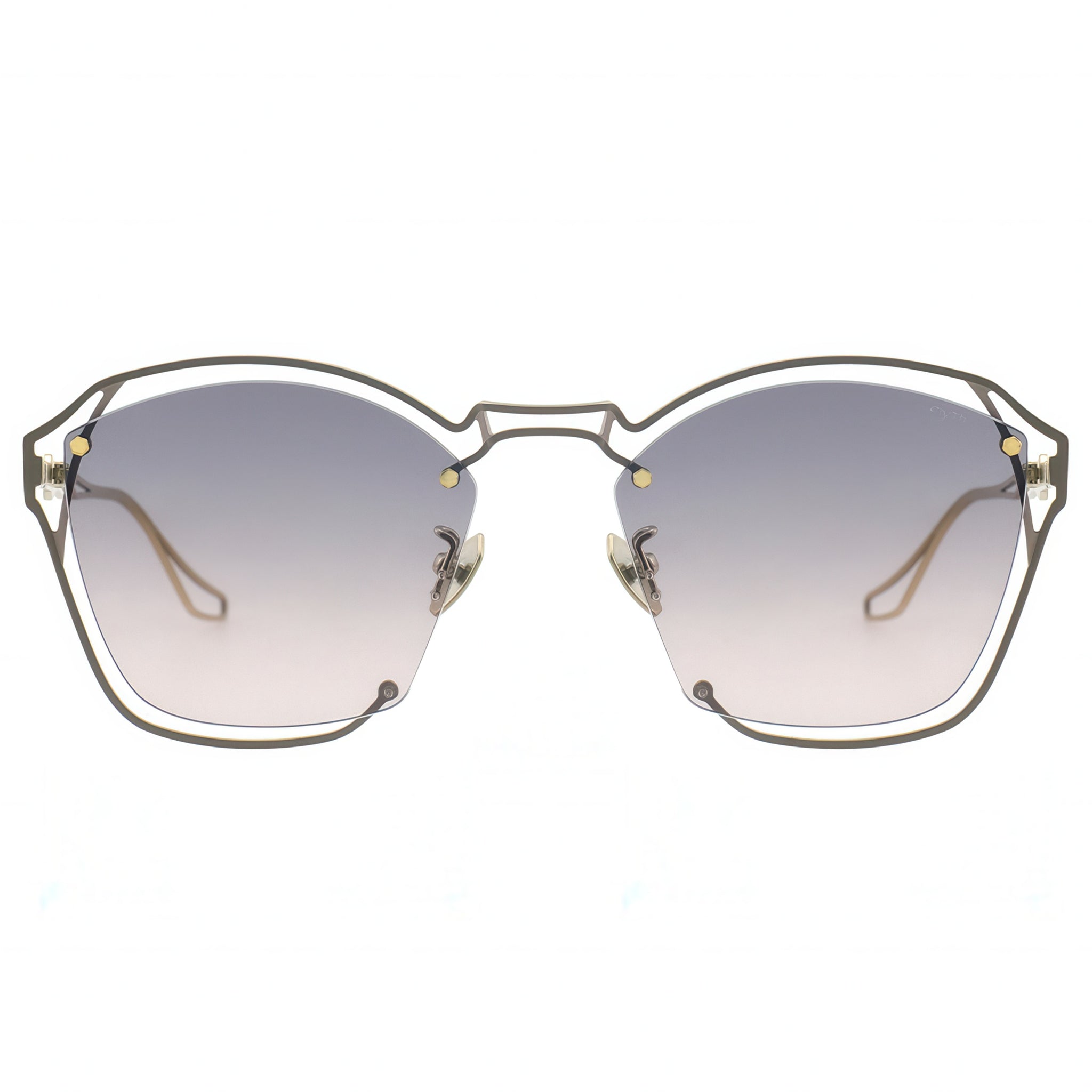 Sunglasses with gradient lenses on a white background