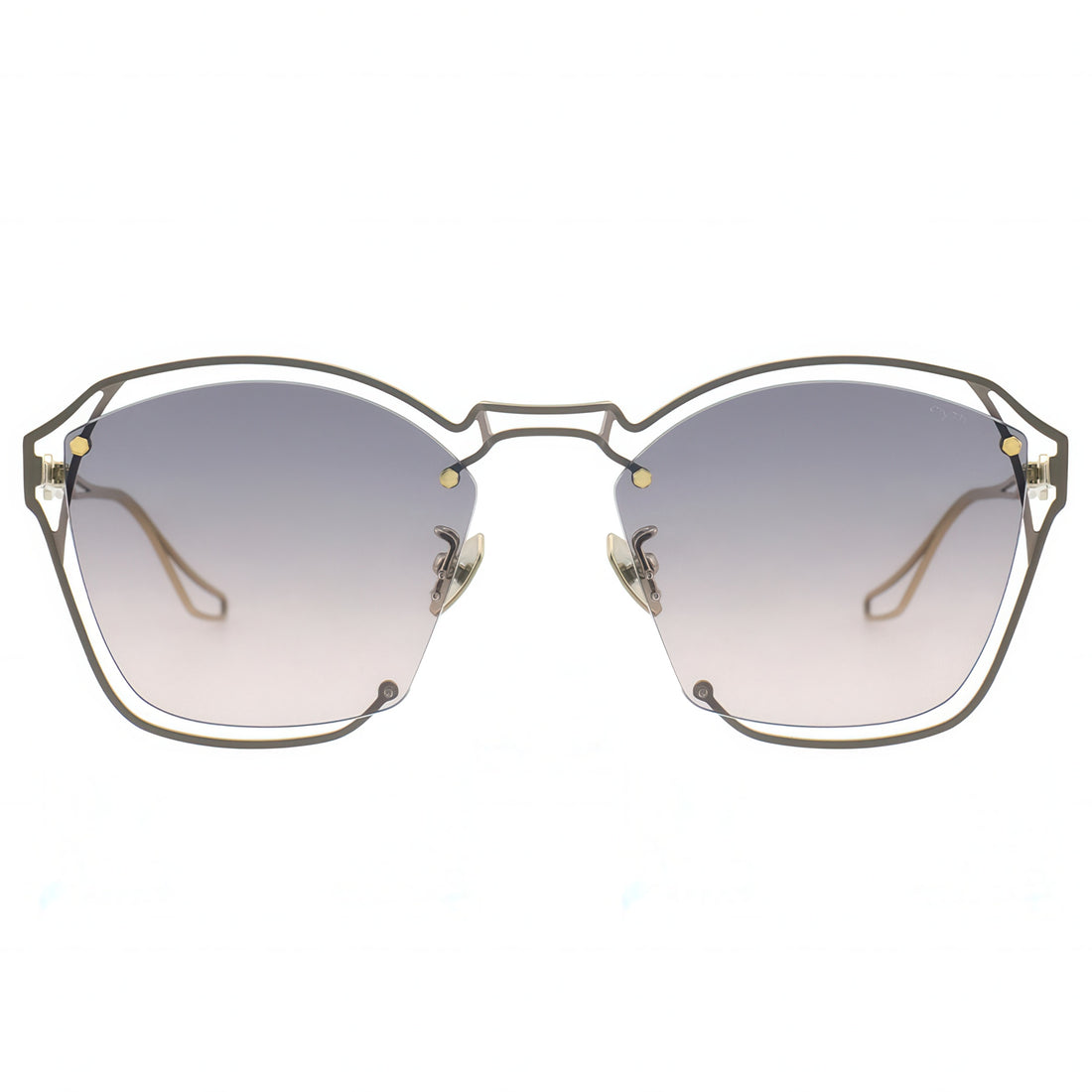 Sunglasses with gradient lenses on a white background