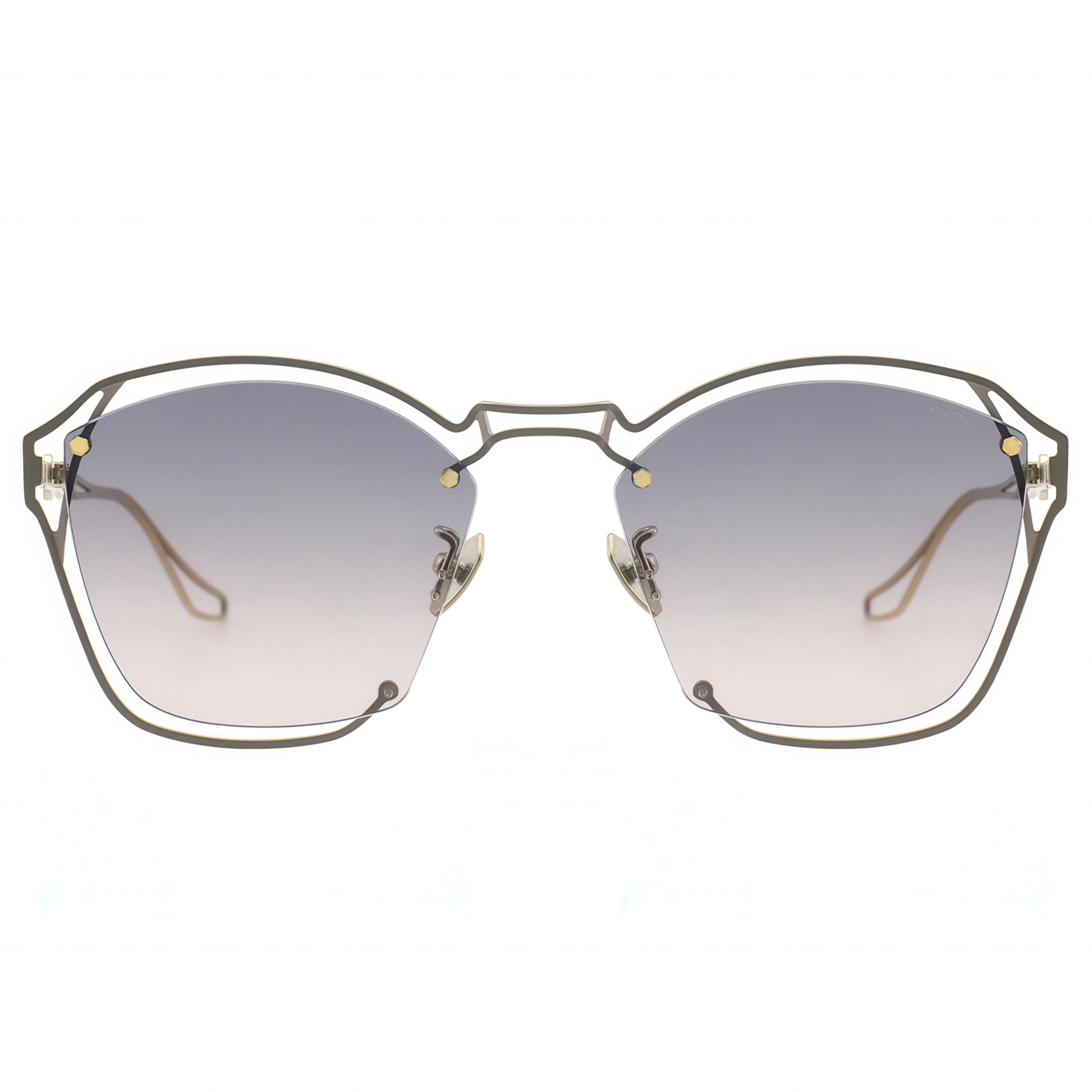 Sunglasses with gradient lenses on a white background