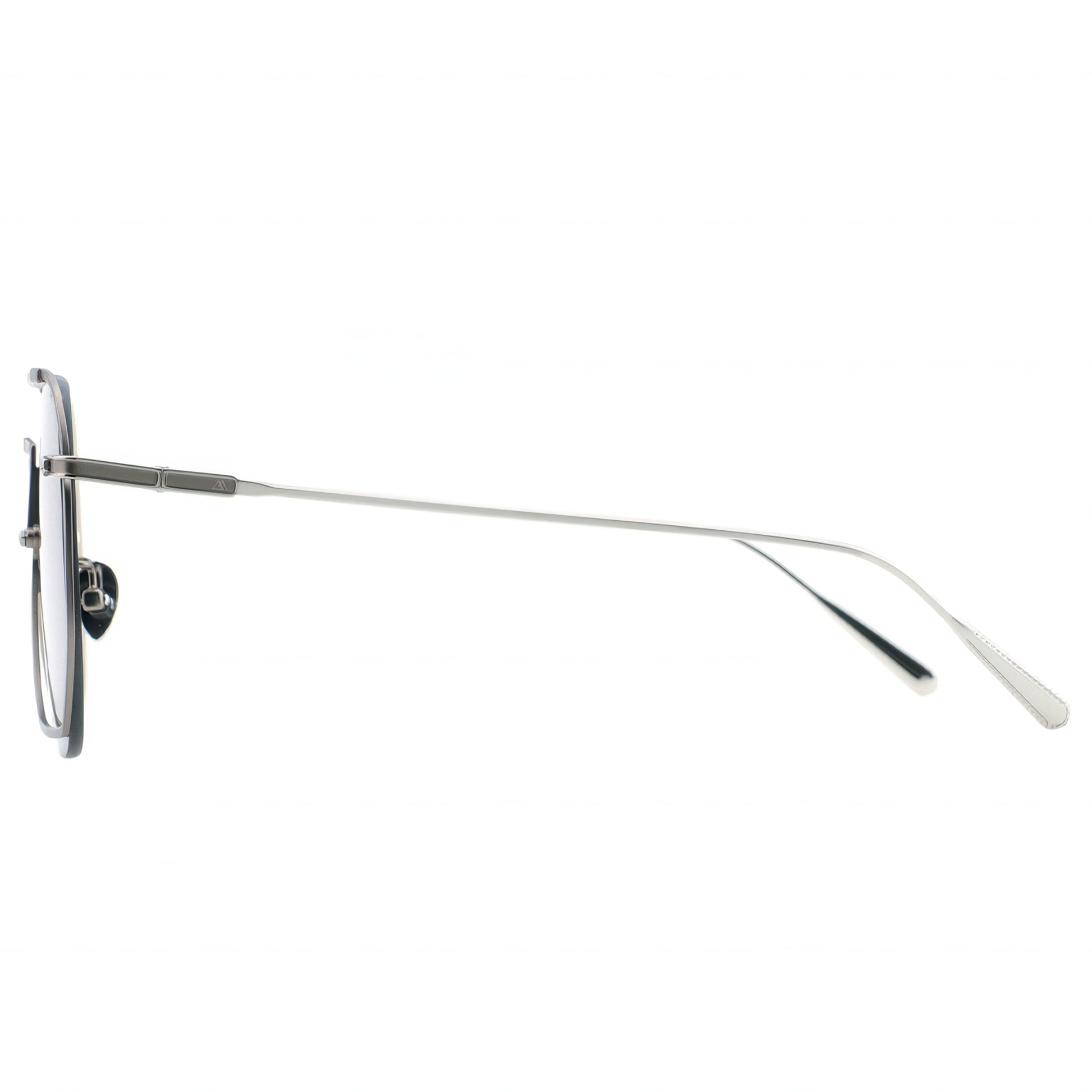 Silver sunglasses on a white background