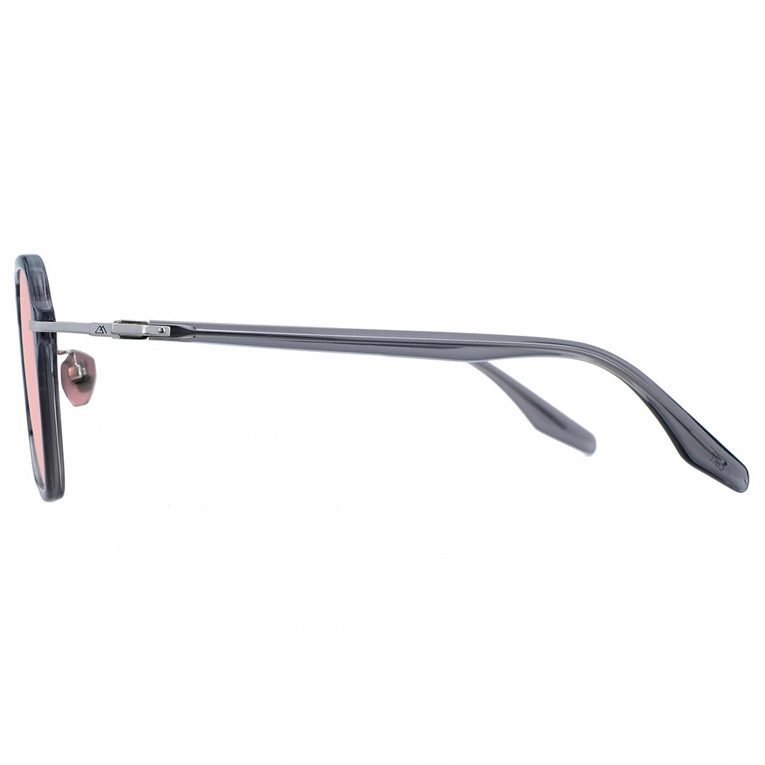 Sunglasses with a thin metal acetate mixed frame 