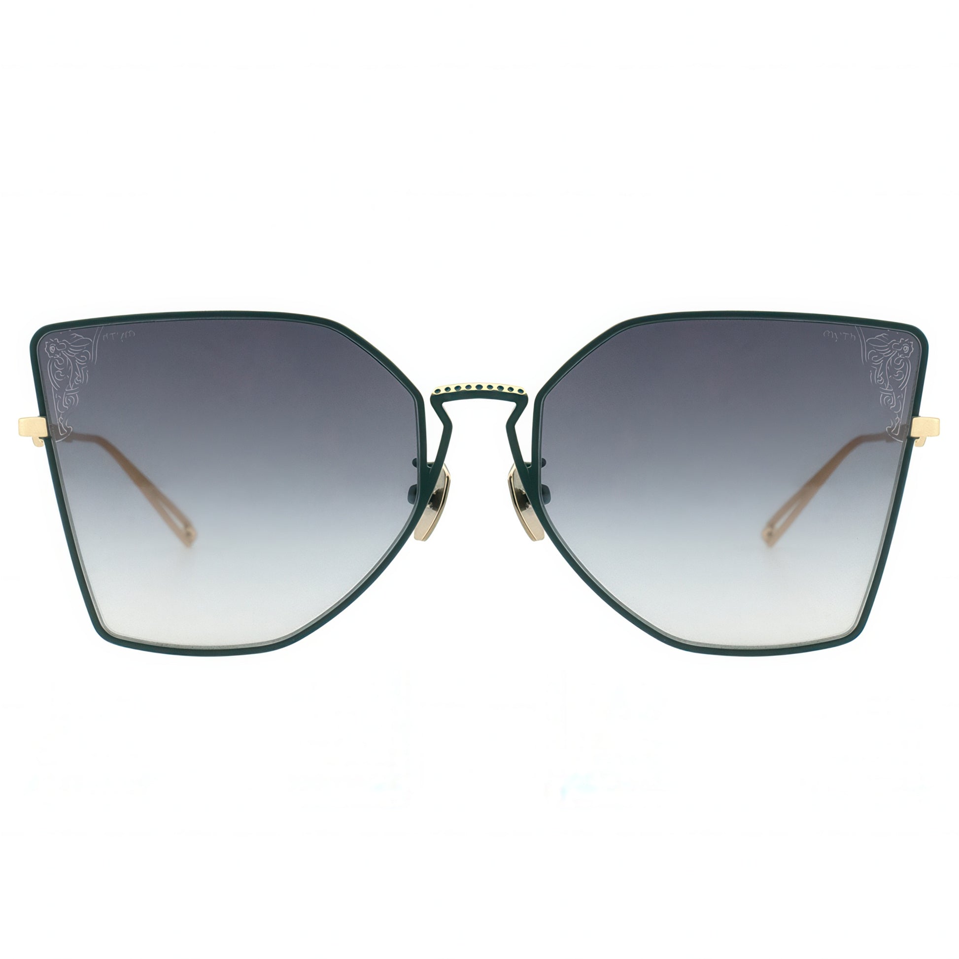 Sunglasses with a gradient lens on a white background