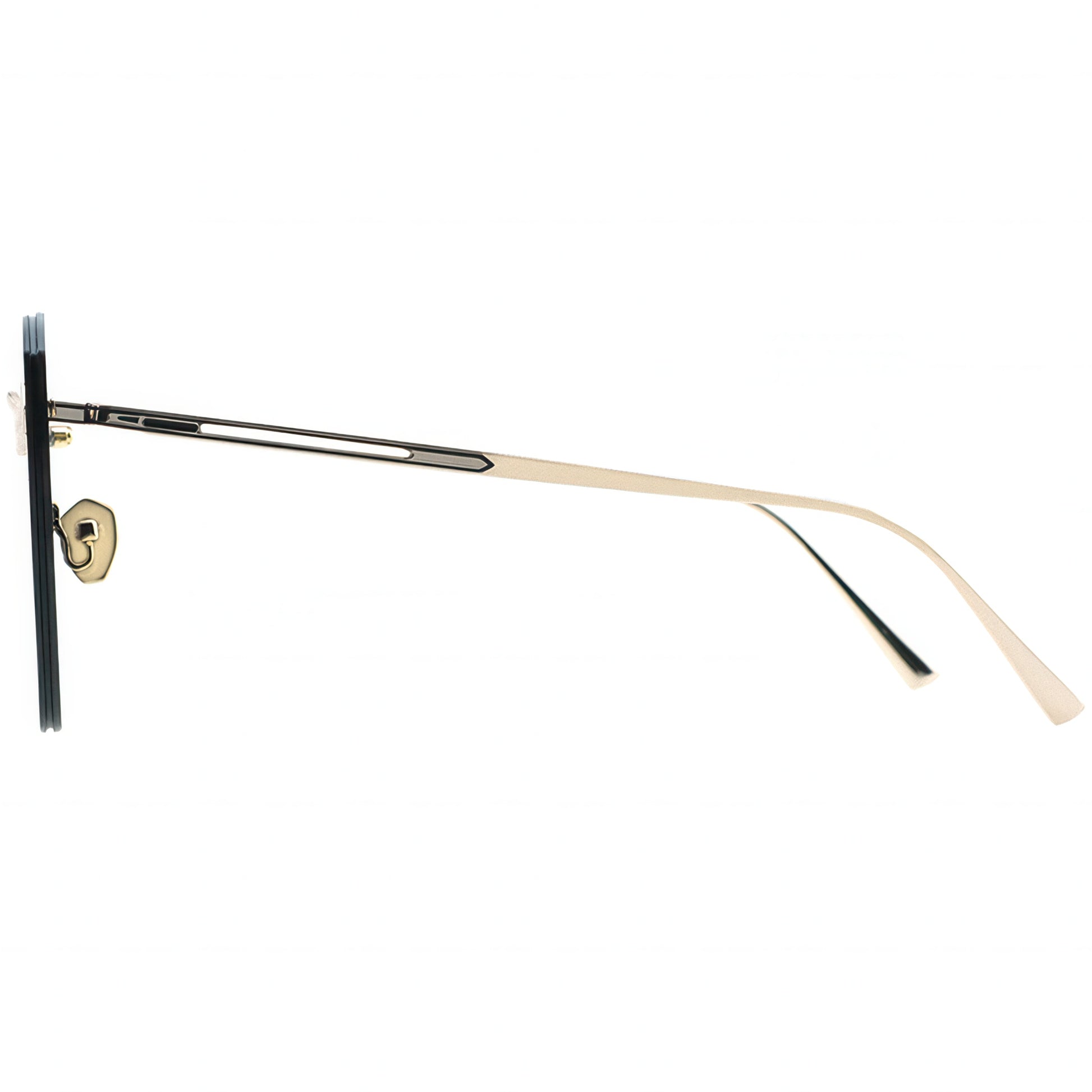 Eyeglasses with thin metal frame on a white background
