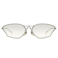 Cat-eye sunglasses with a gold frame on a white background