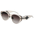 Sunglasses with transparent frame and brown gradient lenses