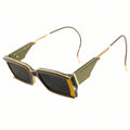 green rectangle sunglasses and green rectangular sunglasses 