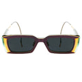 Tiny rectangle sunglasses and skinny rectangle sunglasses.