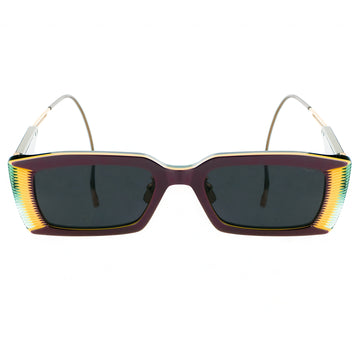 Sunglasses with a colorful frame on a white background