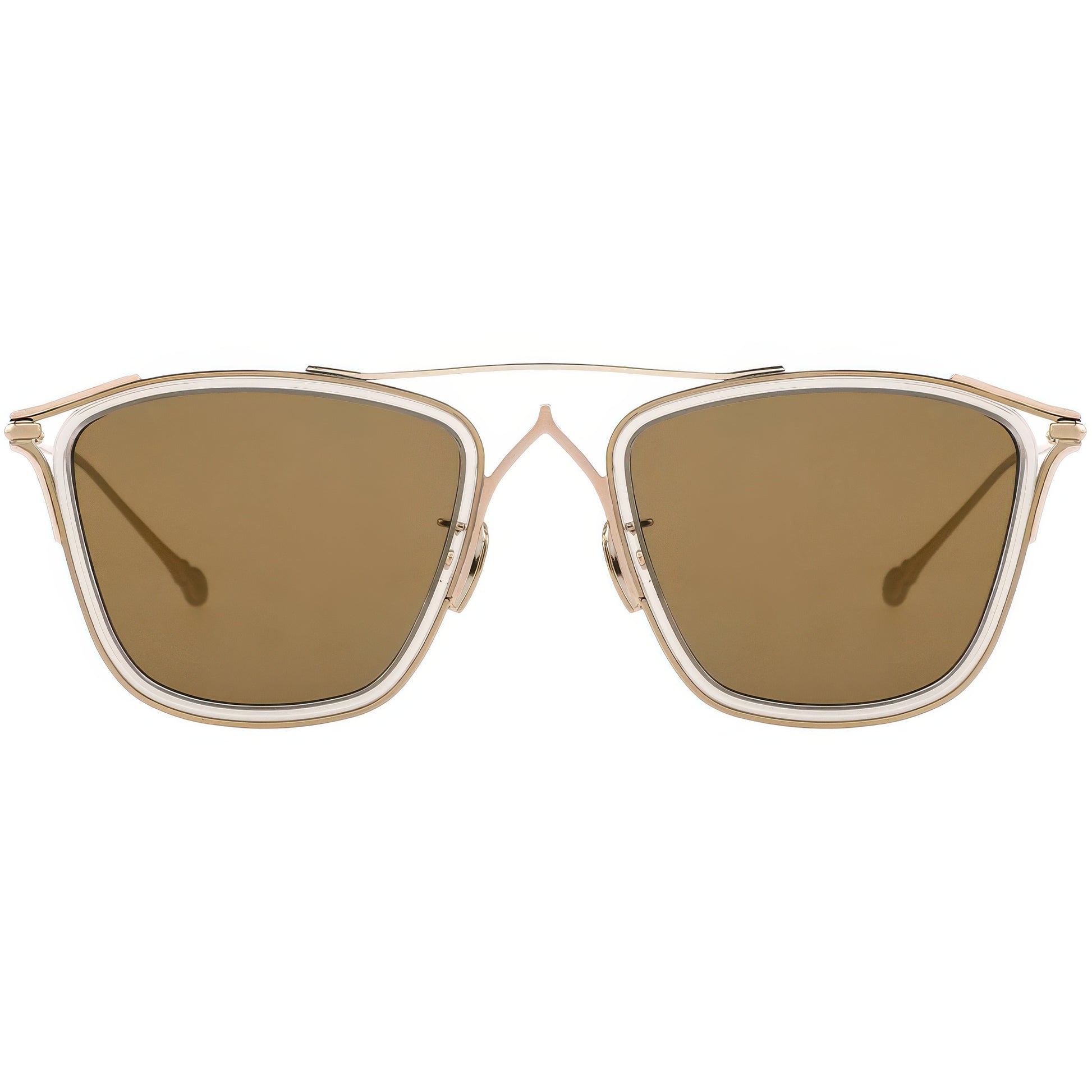 Gold-framed sunglasses with brown lenses 