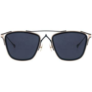 Sunglasses with dark lenses and gold frame 