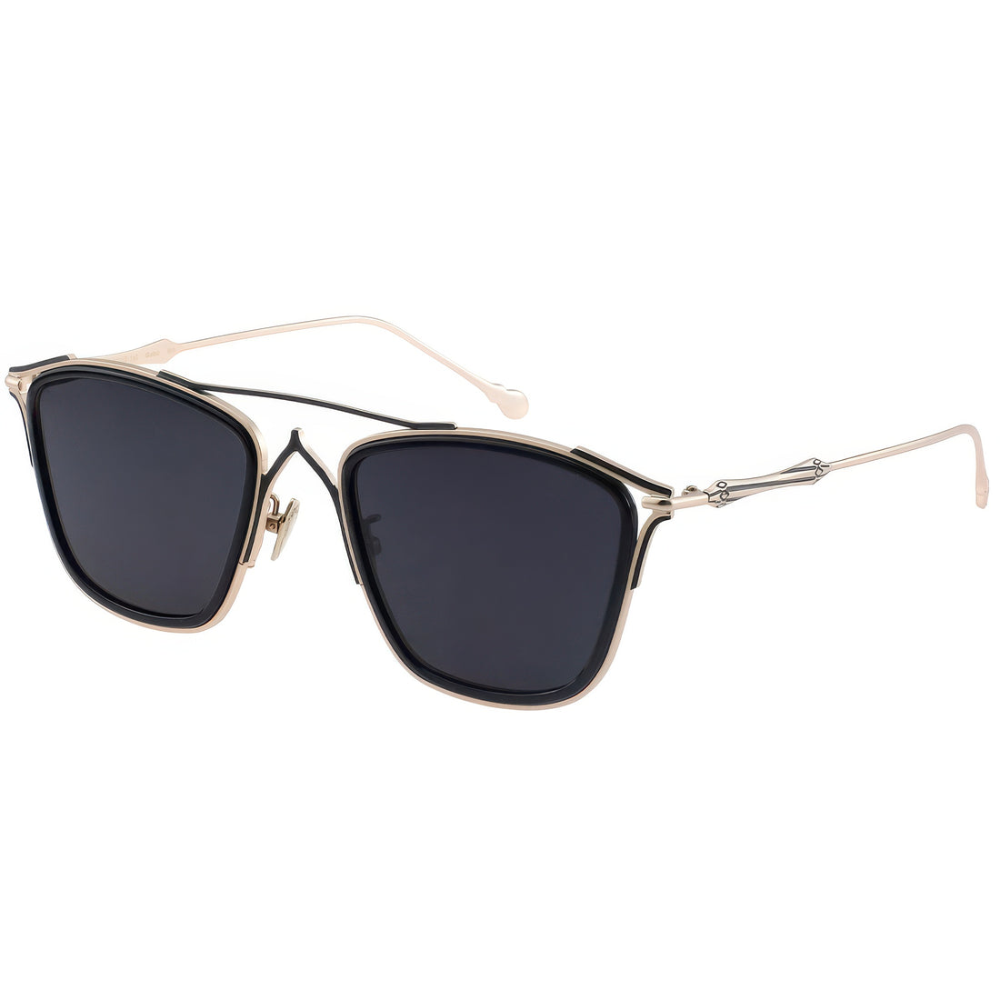 Sunglasses with dark lenses and gold frame 