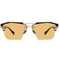 Gold or yellow lens sunglasses with black frames