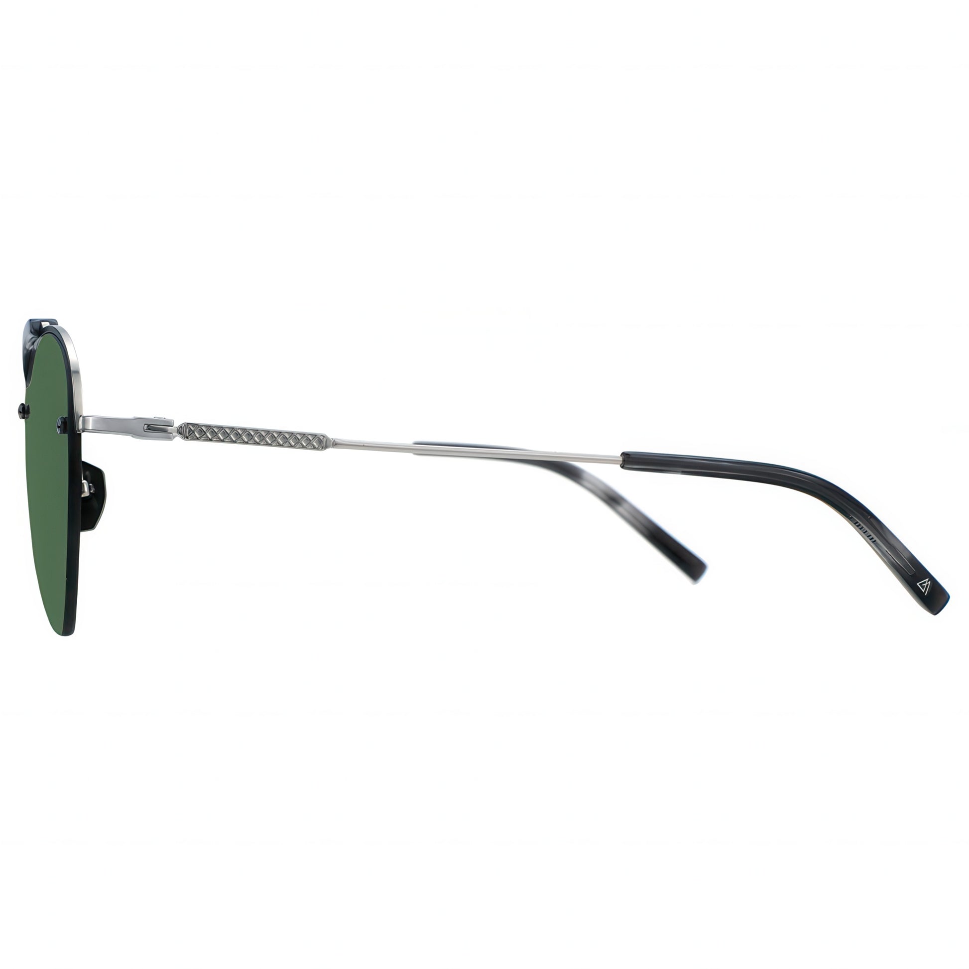 sunglasses with green lenses and silver frames 
